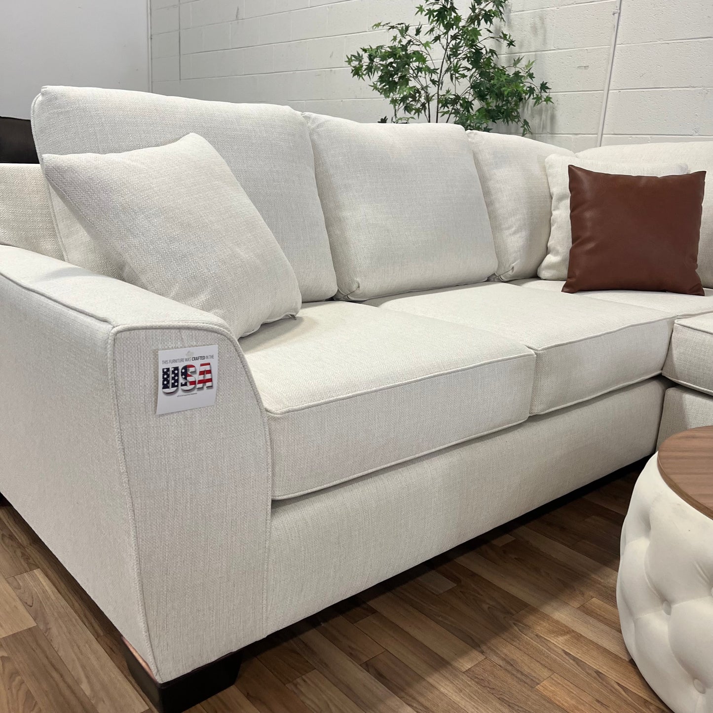 5250 Performance Fabric Sectional with Chaise β Ivory