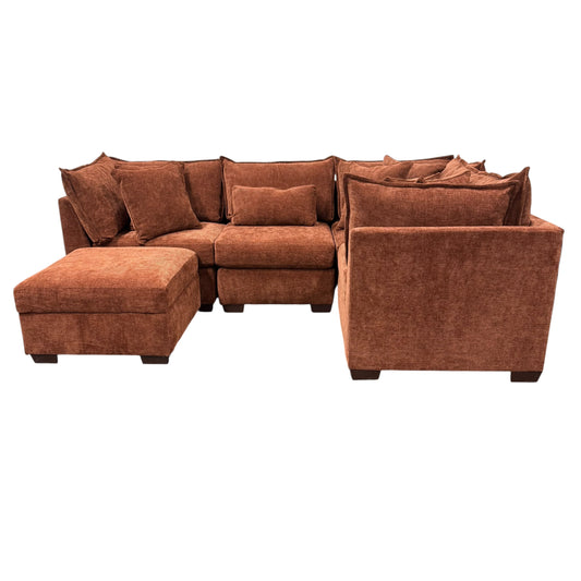 Briar Modular L-Shape Sectional - Rust Red