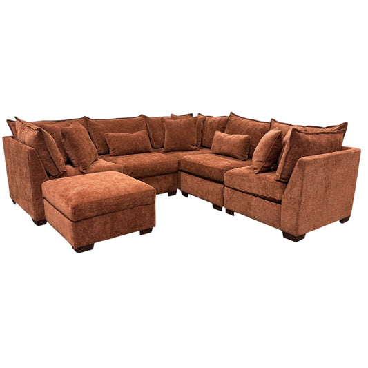 Briar Modular Corner Sectional - Rust Red
