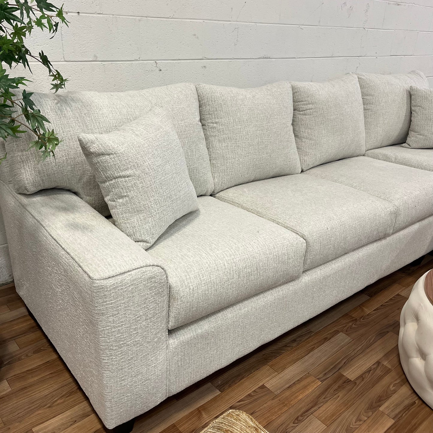 The Marlowe Sectional — Soft Cream Chenille Fabric