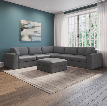 Thomasville Grey Sectional With Ottoman