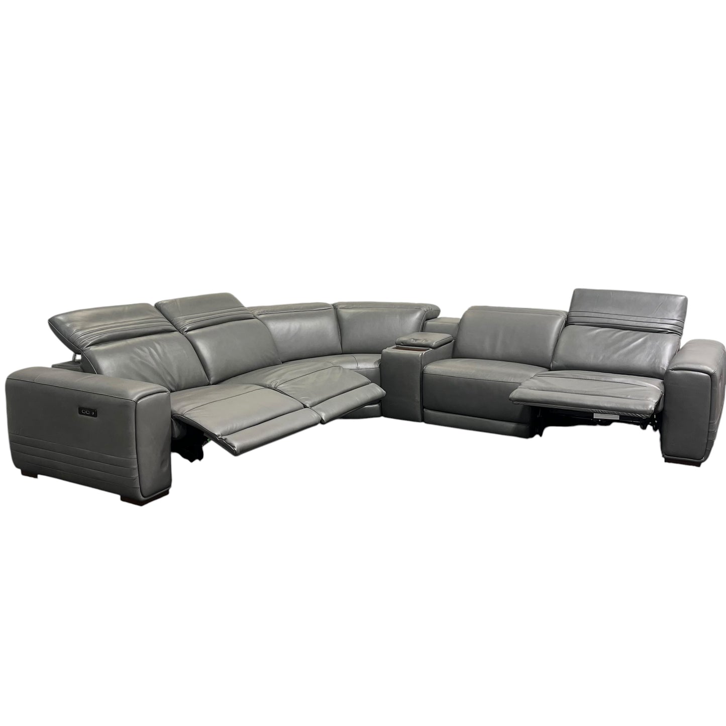 Karson Leather Power Reclining Sectional
