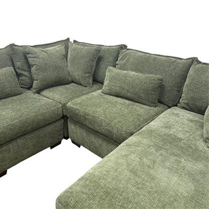 Briar Modular Corner Sectional with RSF Chaise - Forest Green