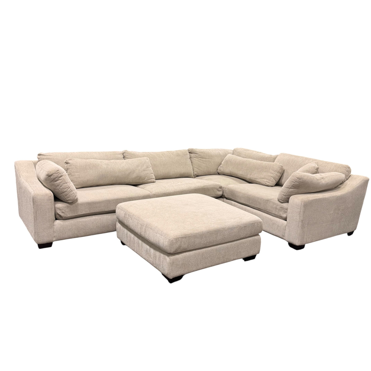 Evelynne Beige Sectional and Ottoman