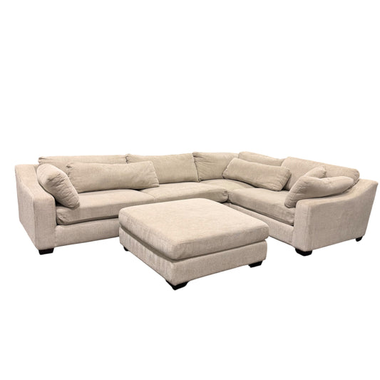 Evelynne Beige Sectional and Ottoman