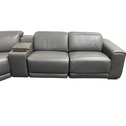 Karson Leather Power Reclining Sectional