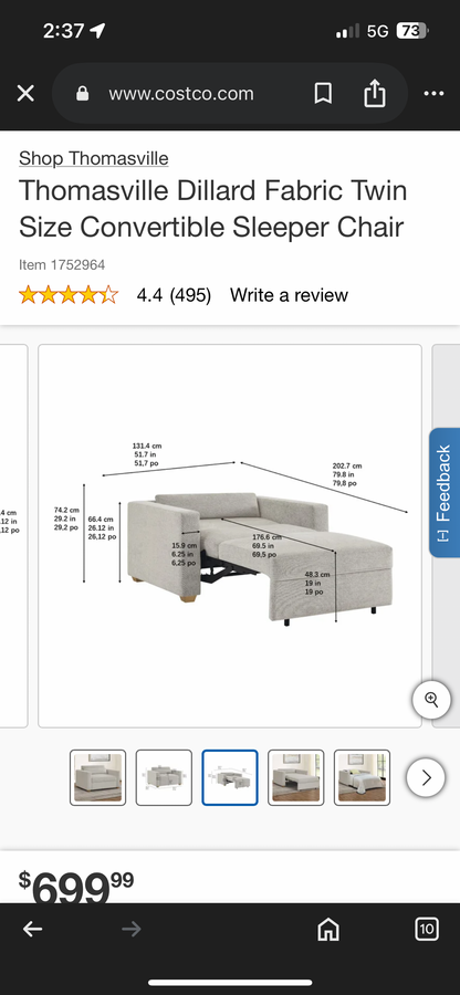 Thomasville Dillard Sleeper Chaise