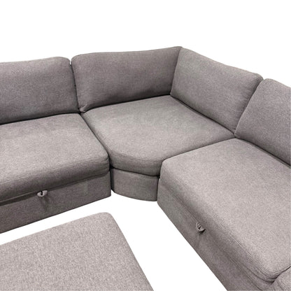 Thomasville Grey Sectional With Ottoman