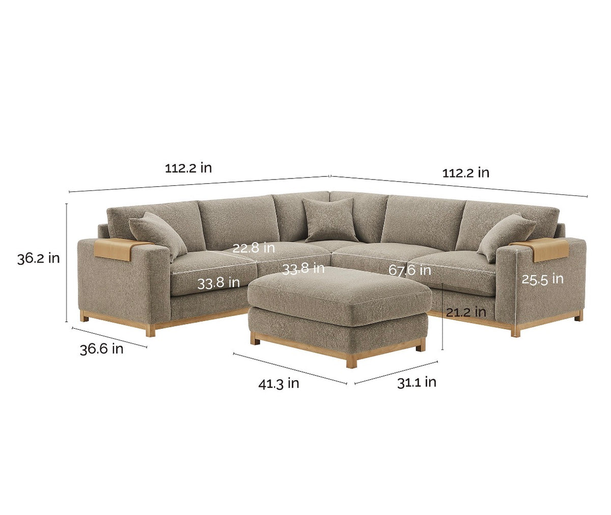 Hawthorne Sectional with Ottoman