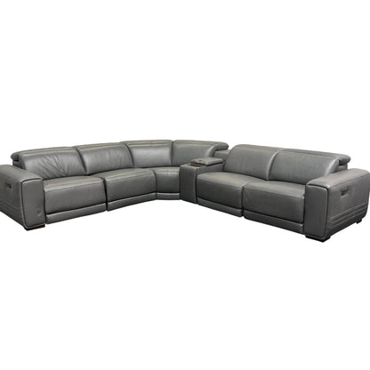 Karson Leather Power Reclining Sectional