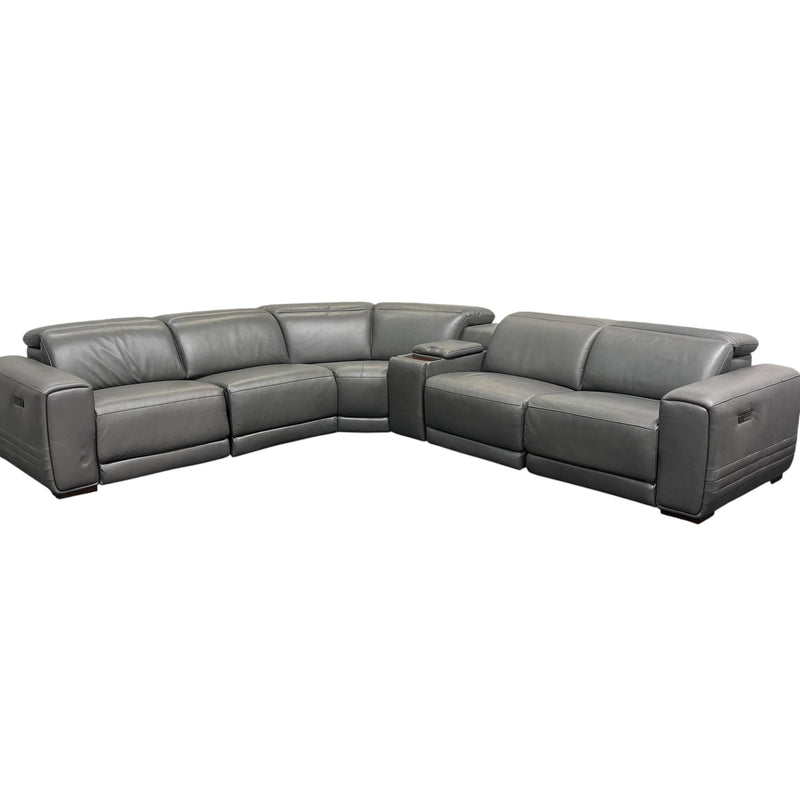 Karson Leather Power Reclining Sectional
