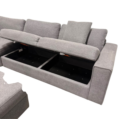 Thomasville Grey Sectional With Ottoman