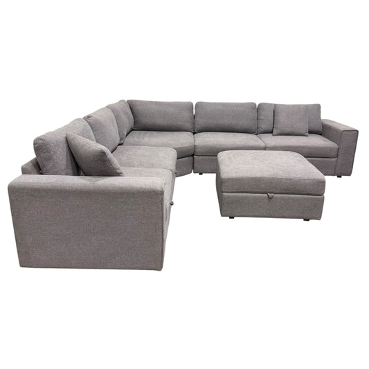 Thomasville Grey Sectional With Ottoman