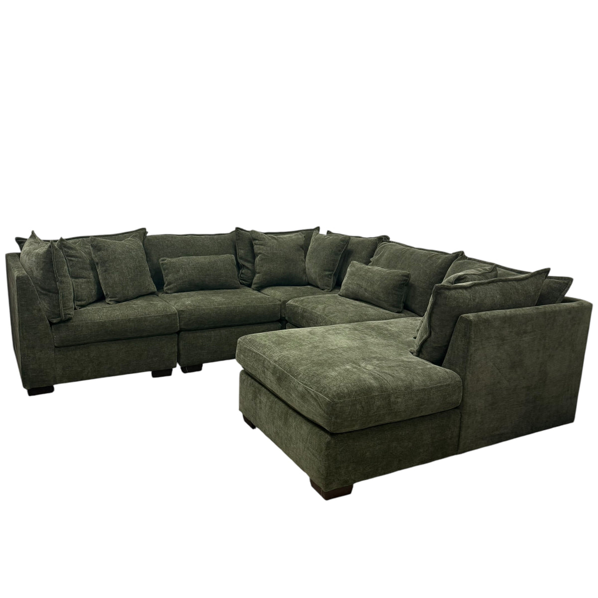 Briar Modular Corner Sectional with RSF Chaise - Forest Green