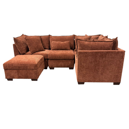 Briar Modular L-Shape Sectional - Rust Red