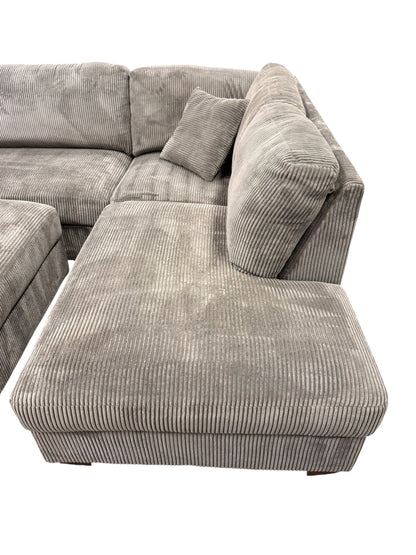Thomasville Artesia Corduroy Sectional with Ottoman