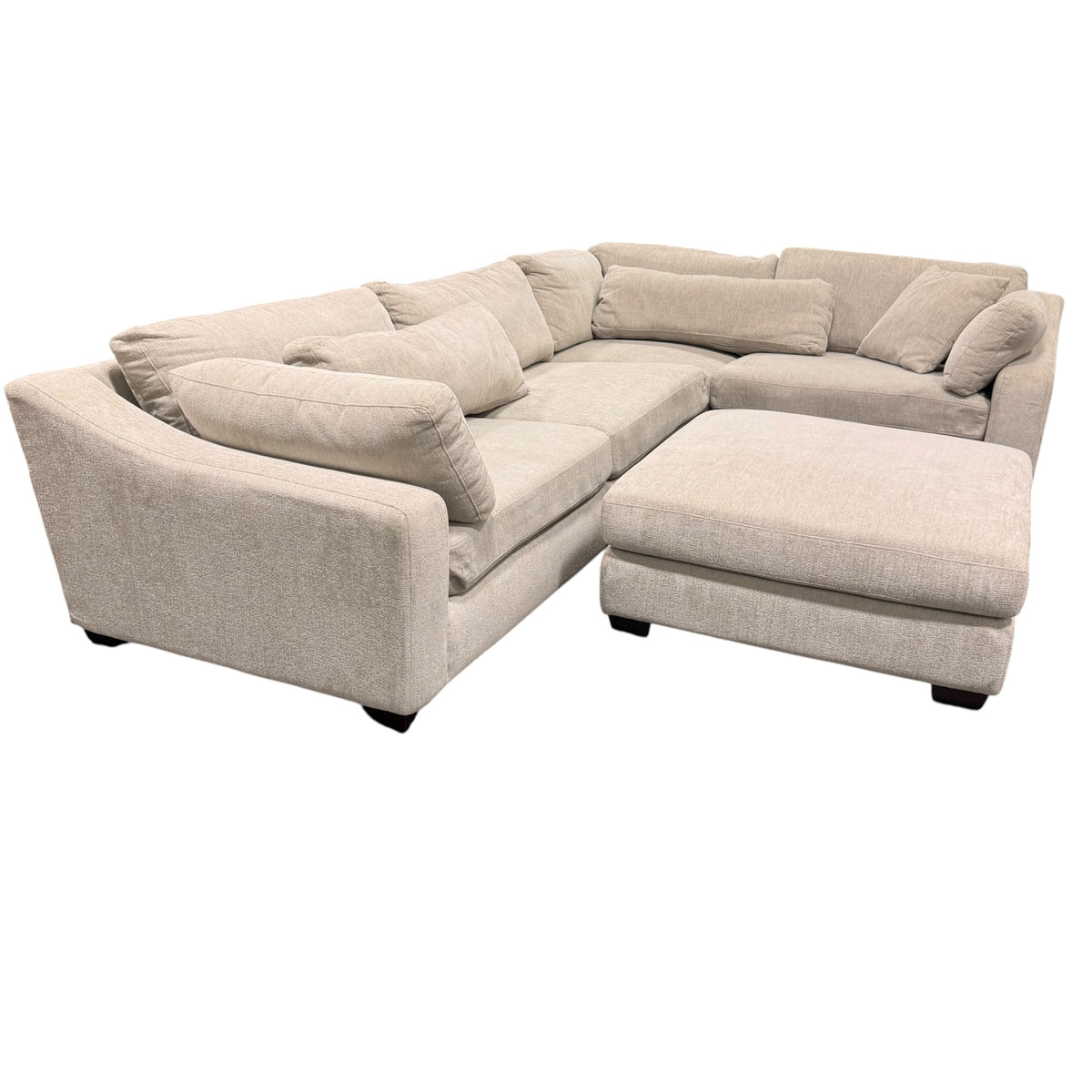 Evelynne Beige Sectional and Ottoman