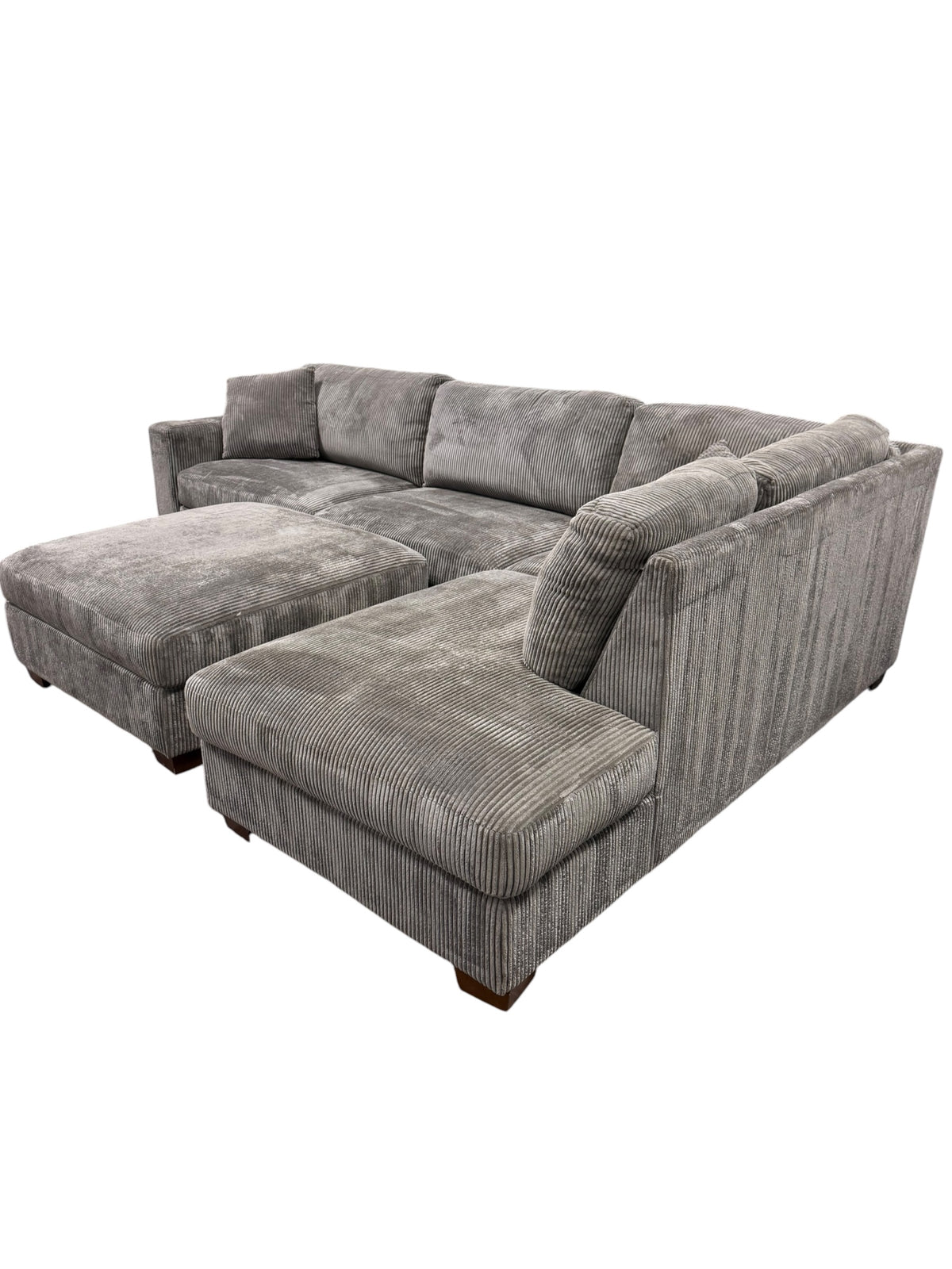 Thomasville Artesia Corduroy Sectional with Ottoman