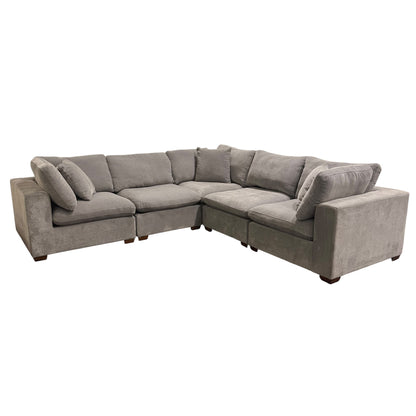 Thomasville Lowell 6-Piece Sectional Sofa Grey (no ottoman)