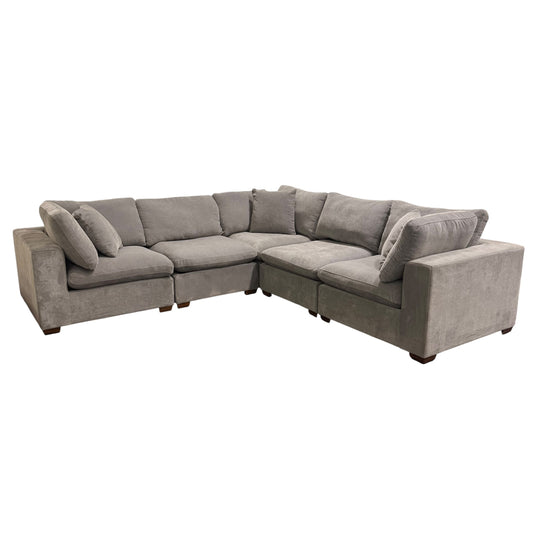 Thomasville Lowell 6-Piece Sectional Sofa Grey (no ottoman)