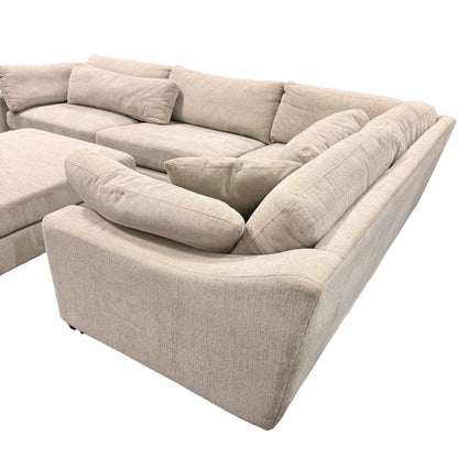 Evelynne Beige Sectional and Ottoman