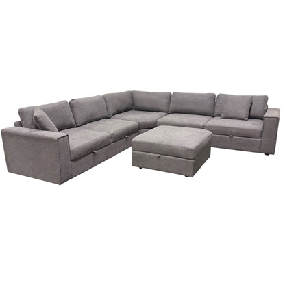 Thomasville Grey Sectional With Ottoman