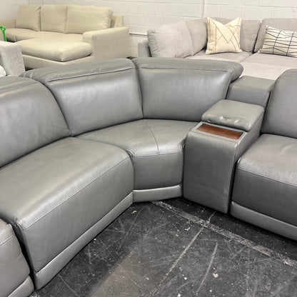 Karson Leather Power Reclining Sectional - Like New