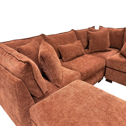 Briar Modular L-Shape Sectional - Rust Red