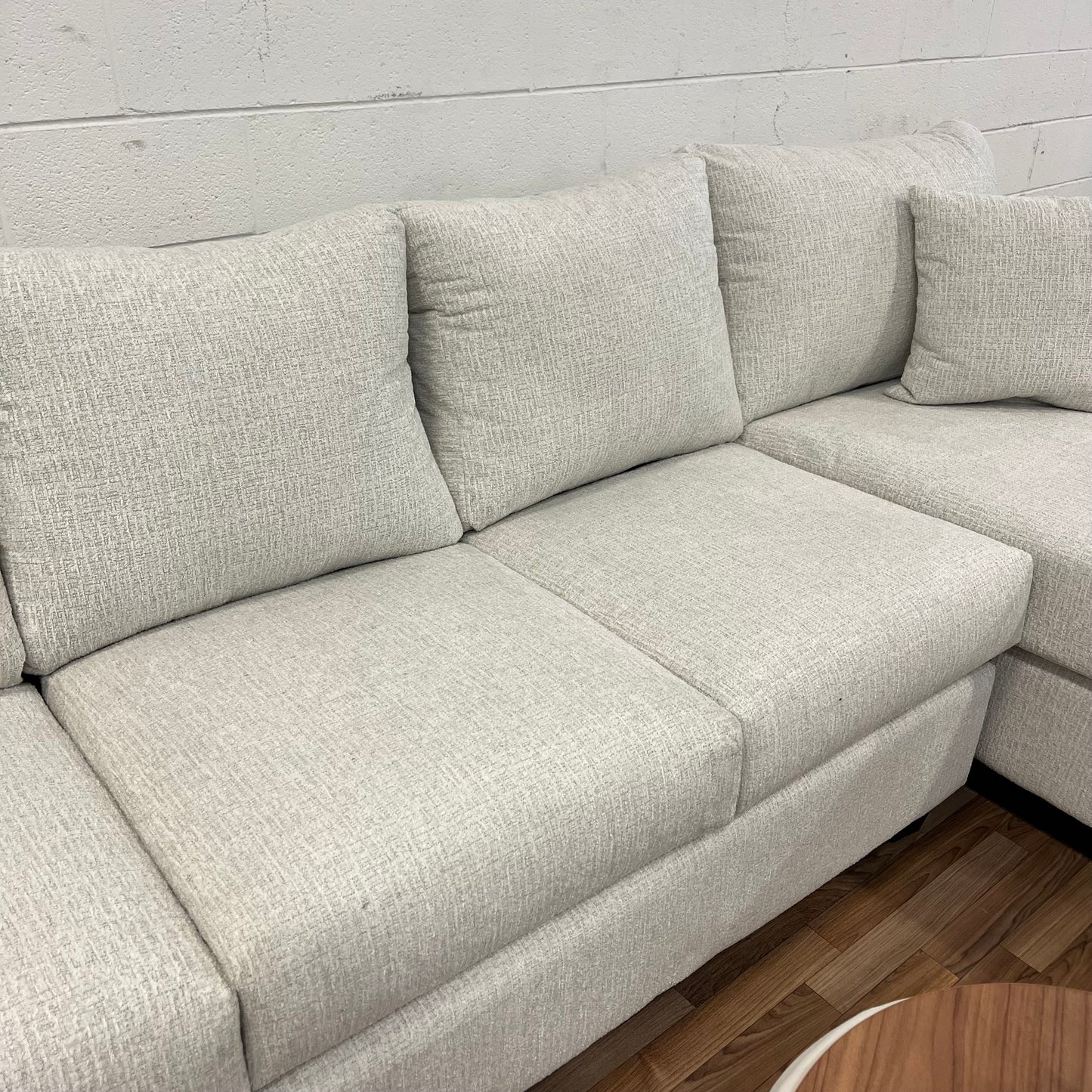 The Marlowe Sectional — Soft Cream Chenille Fabric