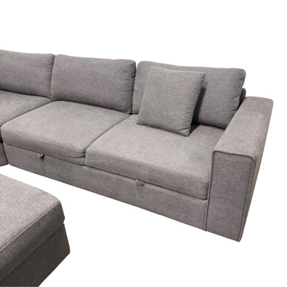 Thomasville Grey Sectional With Ottoman