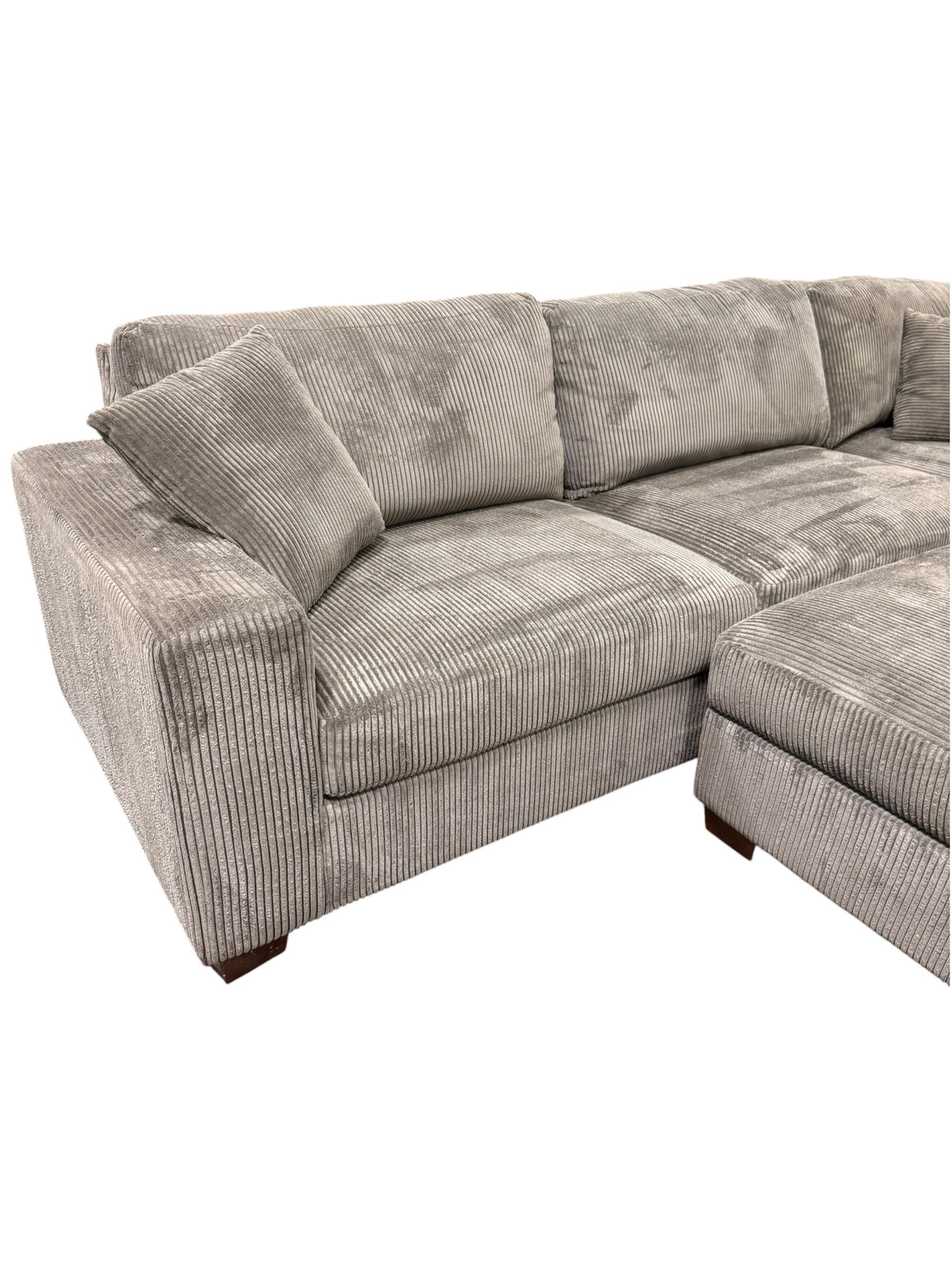 Thomasville Artesia Corduroy Sectional with Ottoman