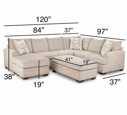 Harlowe U Shape Sectional - NEW