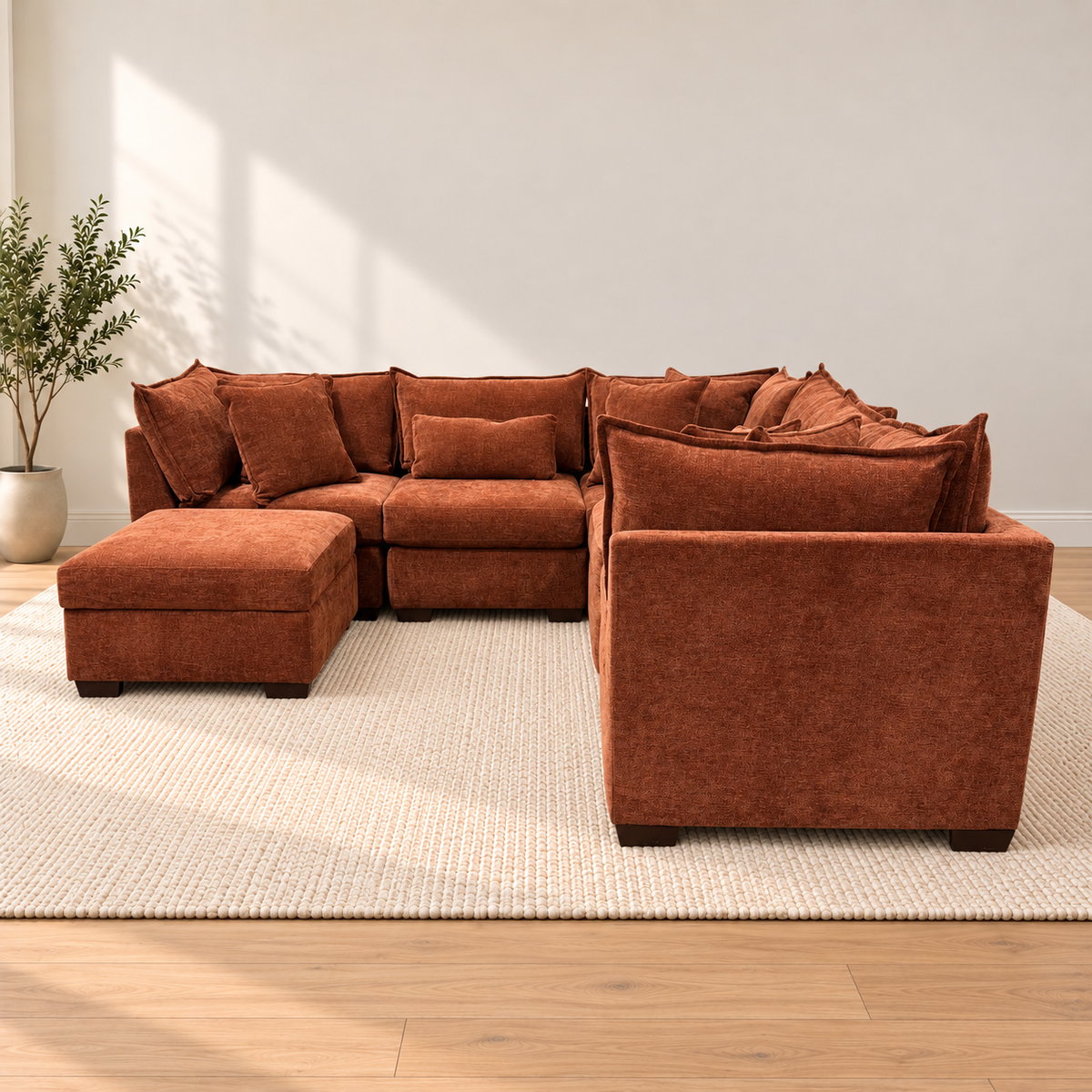 Briar Modular Corner Sectional - Rust Red