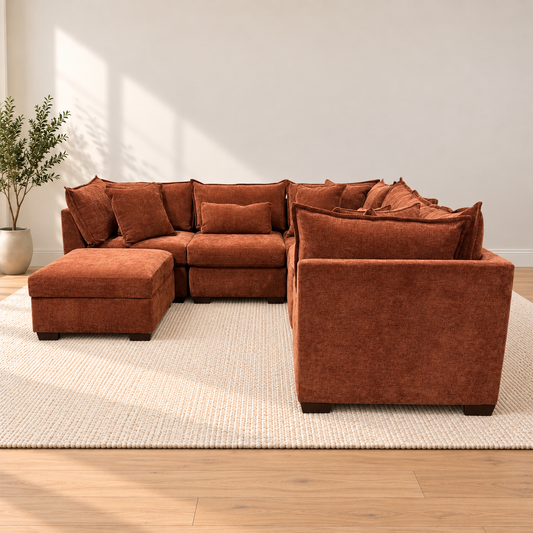 Briar Modular Corner Sectional - Rust Red