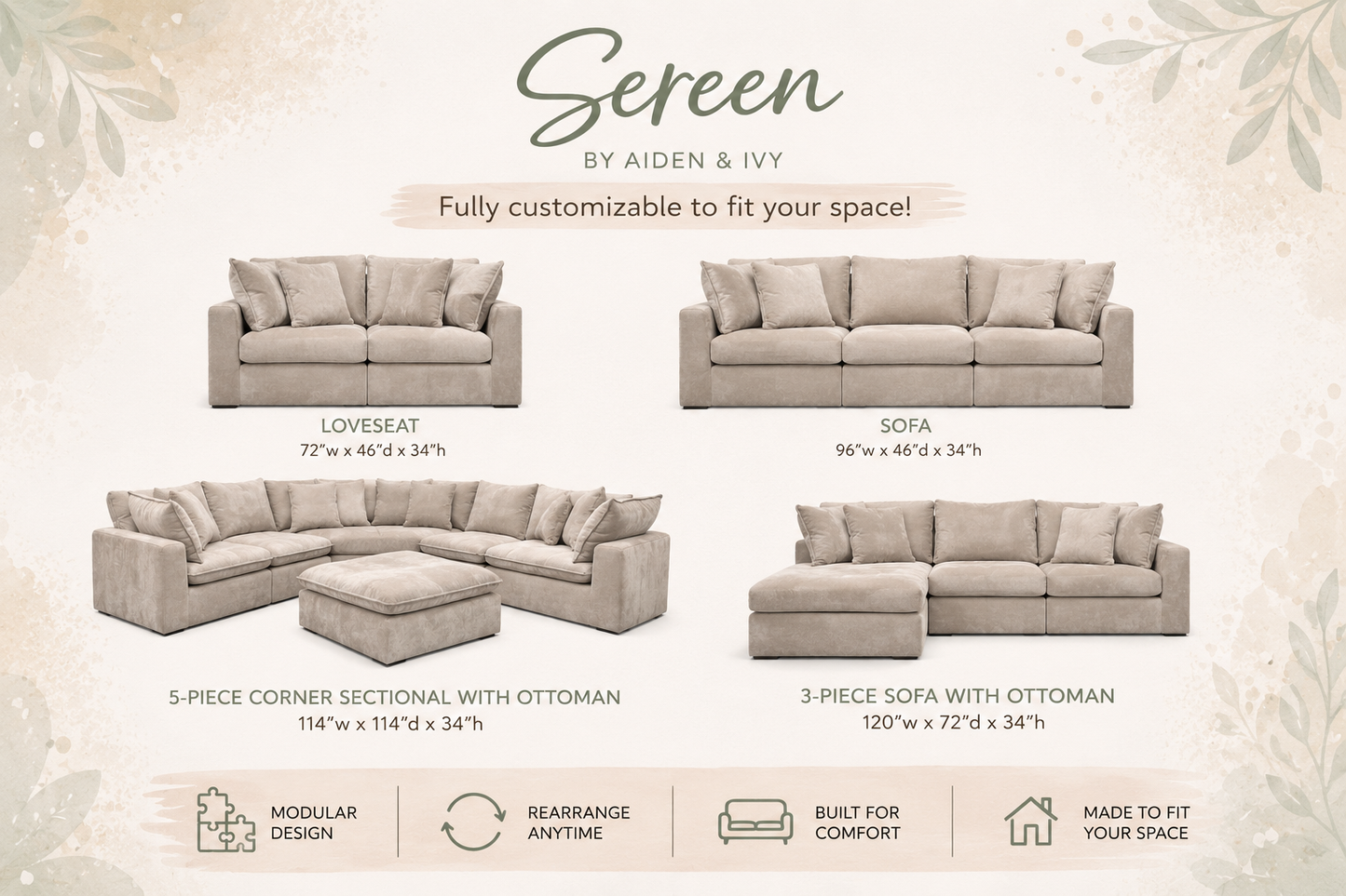 Sereen 6-Piece Modular Sectional