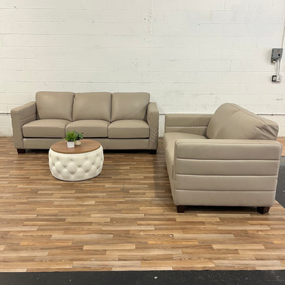 Costco Del Mar Leather Sofa & Loveseat Set