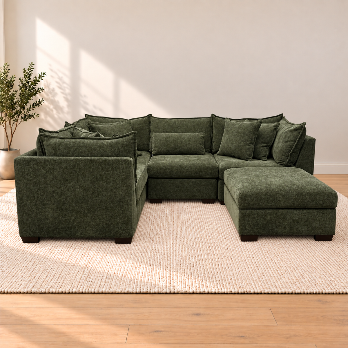 Briar Modular L-Shape Sectional - Forest Green