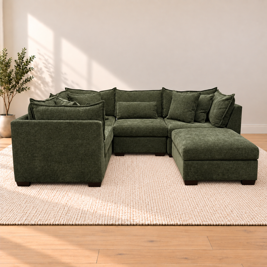 Briar Modular L-Shape Sectional - Forest Green