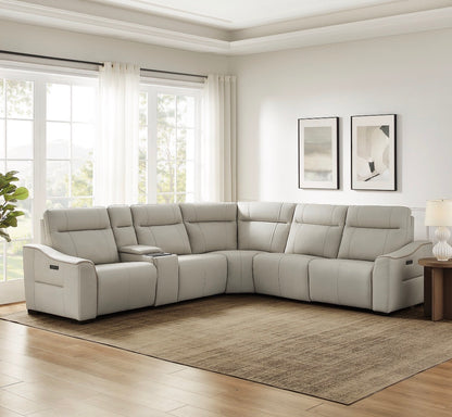 Monica Leather Power Reclining Sectional