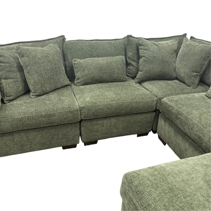 Briar Modular Corner Sectional with RSF Chaise - Forest Green