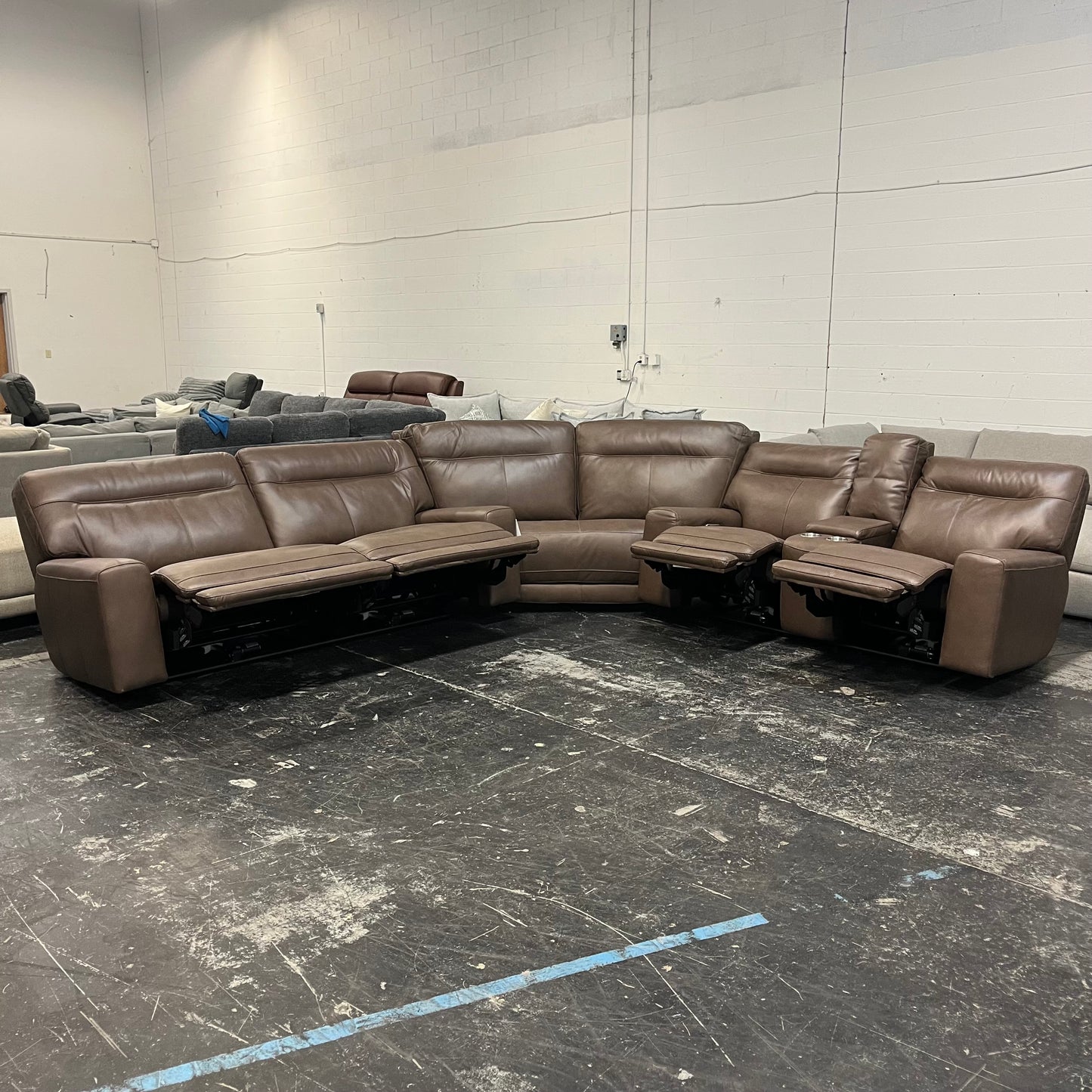 Atlas 3-Piece Leather Reclining Sectional