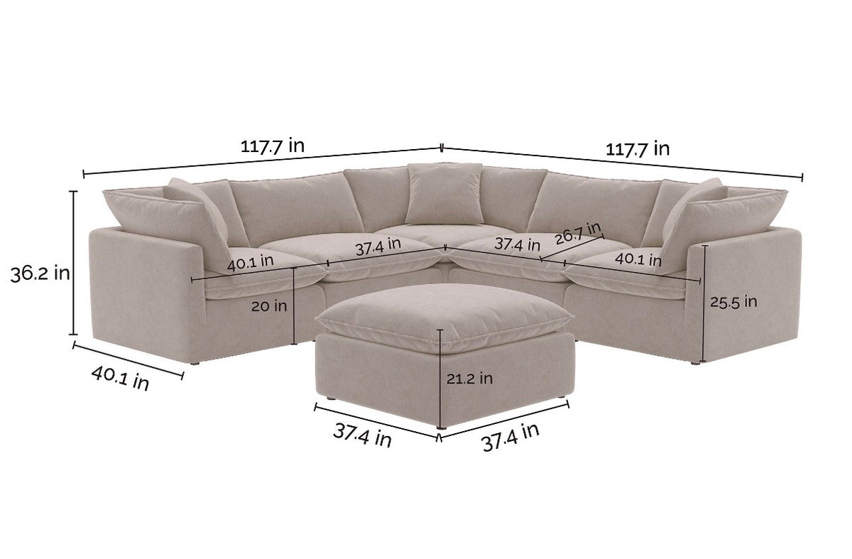 Sydney Taupe Modular Cloud Sectional