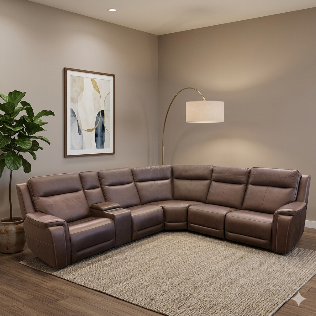 Flexsteel Griffin Leather Reclining Sectional