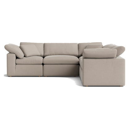 Sundays Movie Night 5-piece modular sectional in Light Pebble, front view