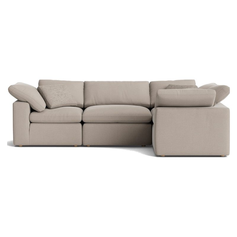 Sundays Movie Night 4-Piece Modular Sectional - Light Pebble
