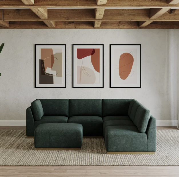 Henredon 6-Piece Modular Sectional Green