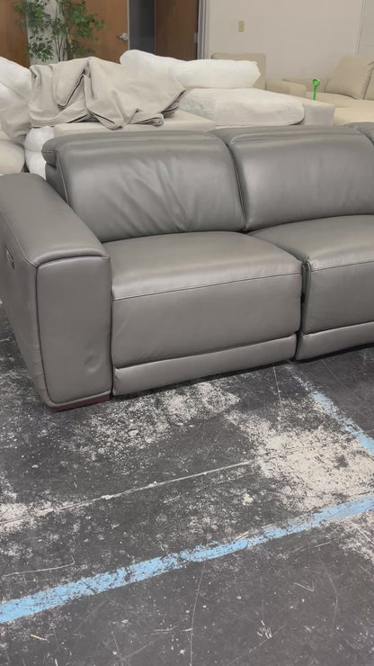 Karson Leather Power Reclining Sectional - Like New